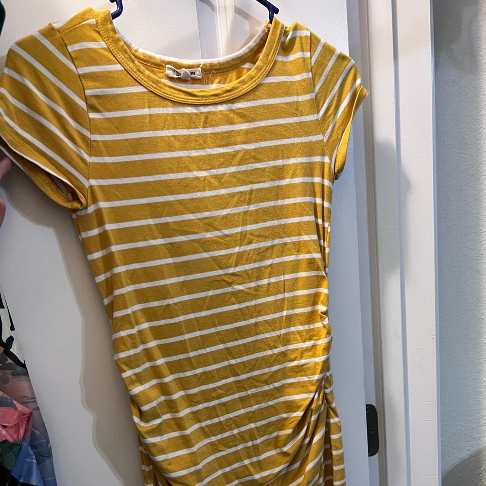 Yellow tshirt maternity dress
